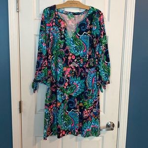 Large multi color knit Lilly Pulitzer long sleeve dress